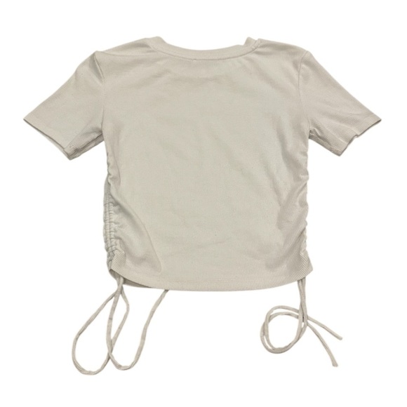 Zara Women's Side Cinched White T-shirt Small - Picture 3 of 9